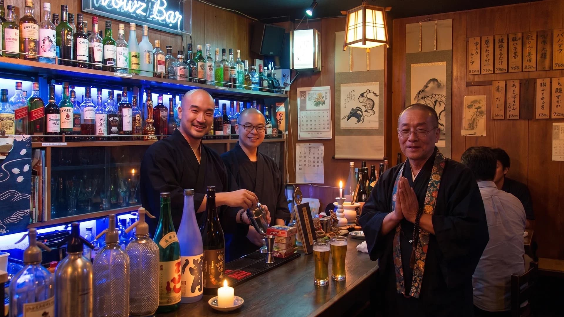 Drink with Buddhist Monks